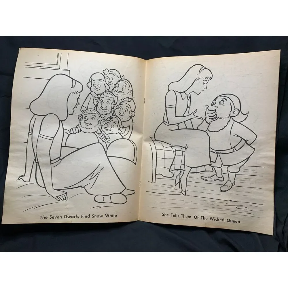 Vintage 1975 Snow White Seven Dwarfs Giant Coloring Book Playmore Unused Rare